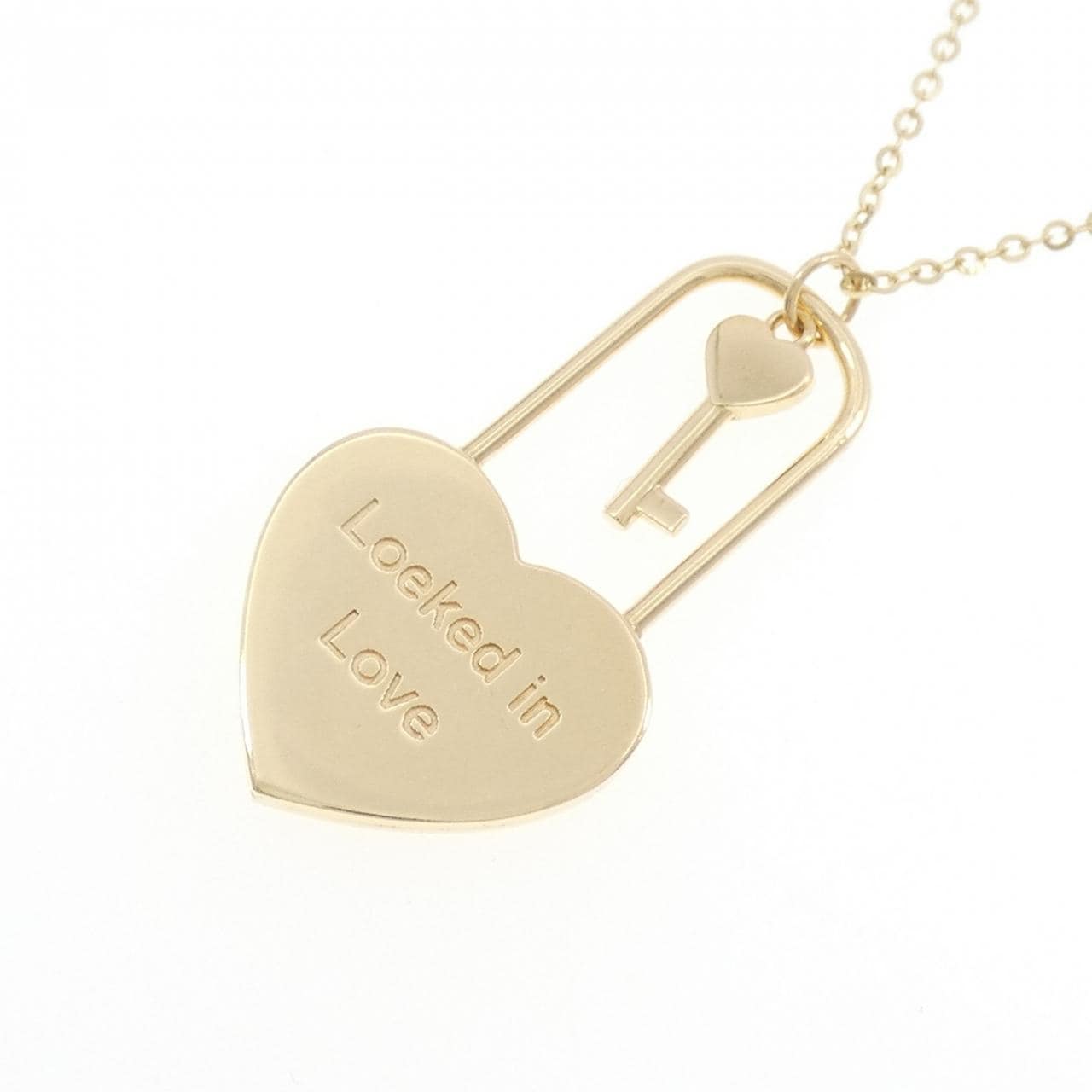 K18YG ハート×キー ネックレス
