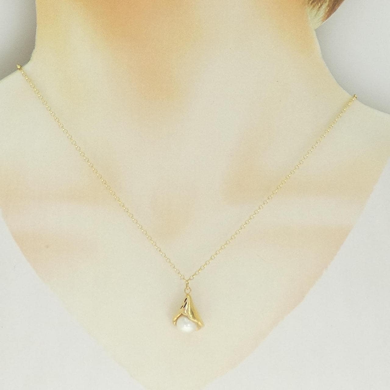 K18YG アコヤパール ネックレス 7.5mm