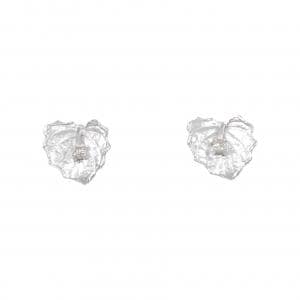 K14WG リーフ ダイヤモンド ピアス 0.04CT