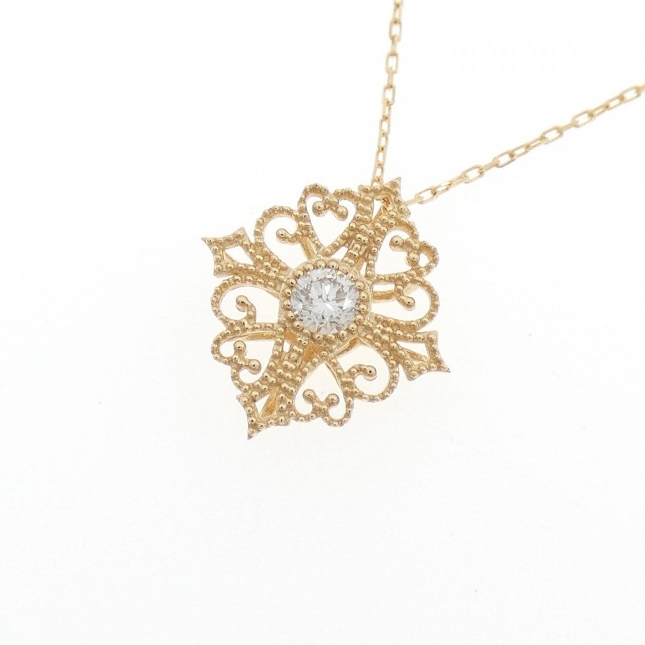 K18YG ダイヤモンド ネックレス 0.08CT