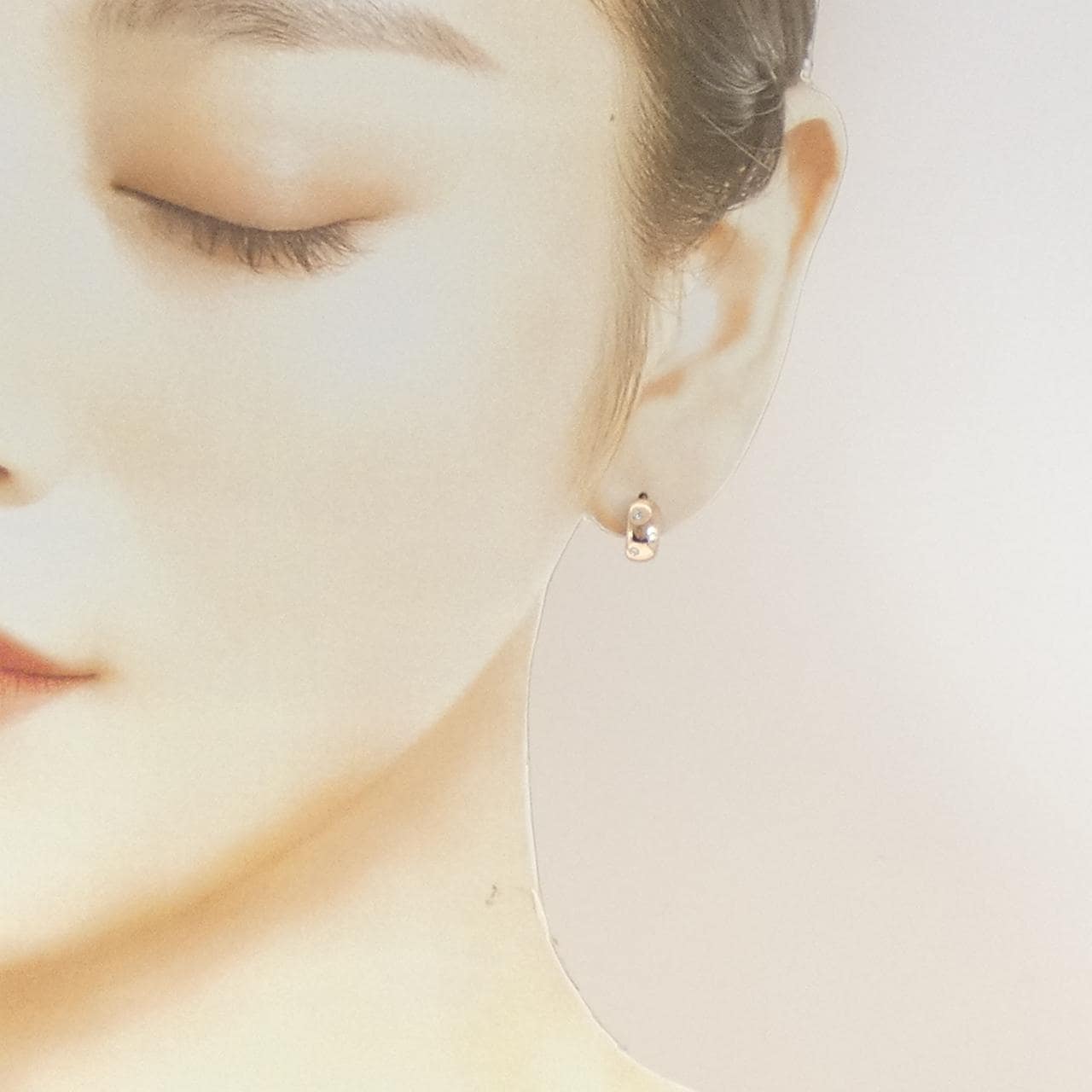 K18PG/K18YG スリーストーン ダイヤモンド ピアス