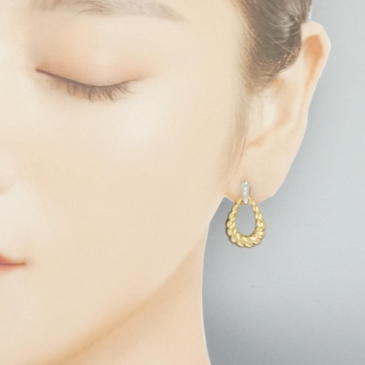 K18YG/K18WG ダイヤモンド ピアス 0.034CT
