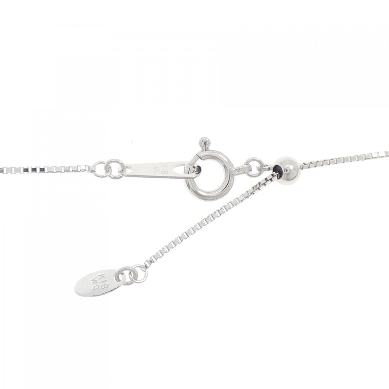 K18WG/K18YG リボン ダイヤモンド ネックレス 0.03CT