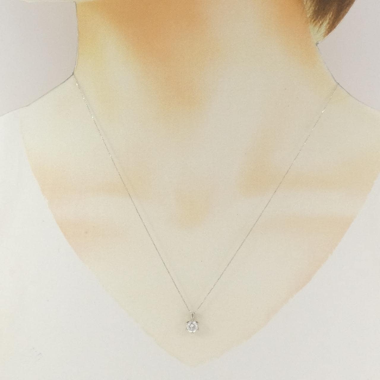PT900/PT850 ソリティア ダイヤモンド ネックレス 0.531CT