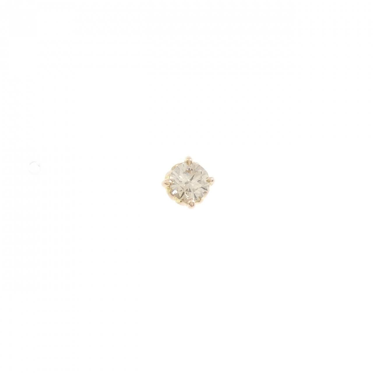 K10PG ソリティア ダイヤモンド ピアス 片耳