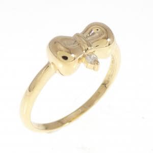 K18YG リボン ダイヤモンド リング 0.02CT
