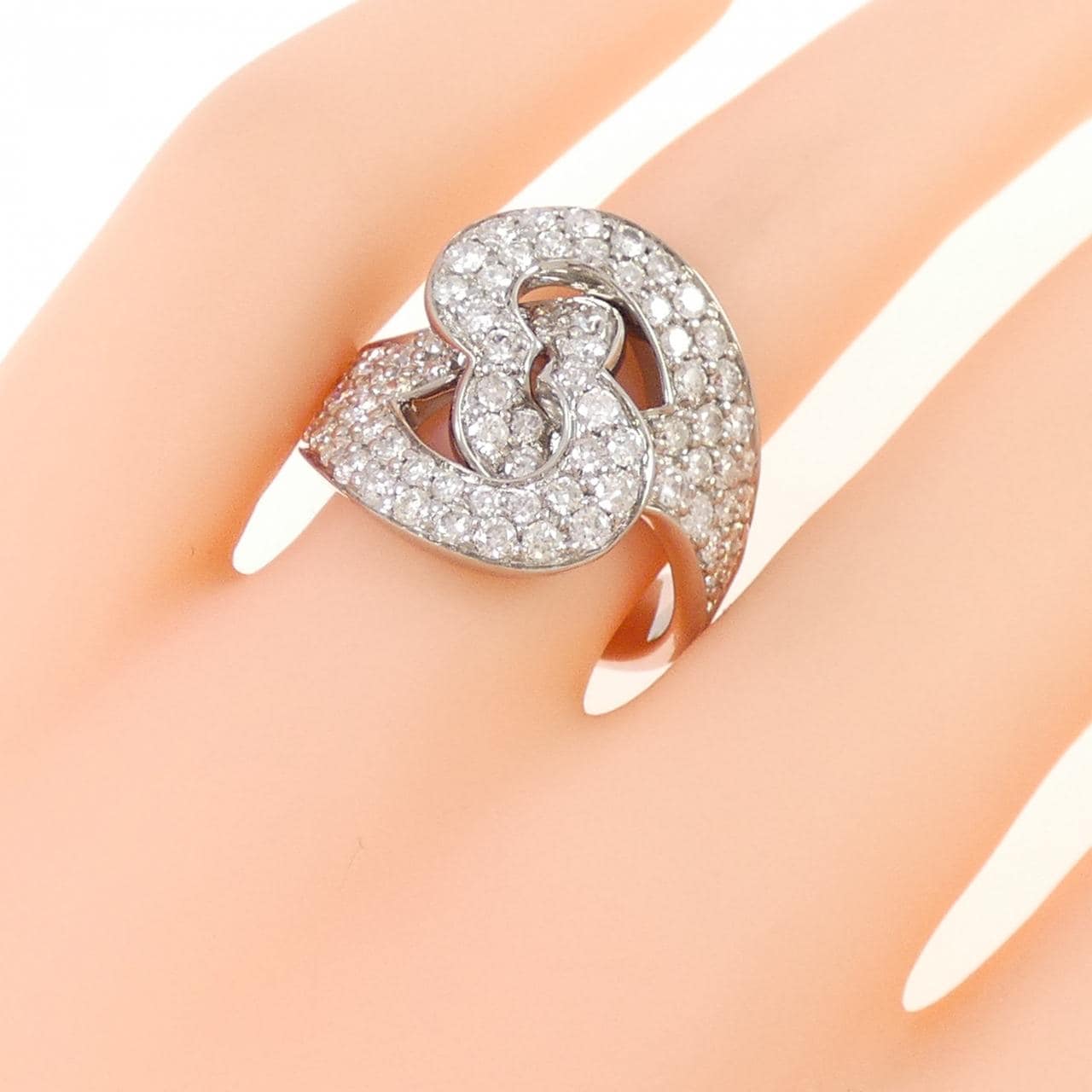 K18WG ダイヤモンド リング 1.60CT