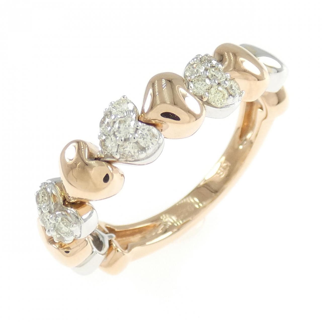 K18PG/K18WG ハート ダイヤモンド リング 0.25CT
