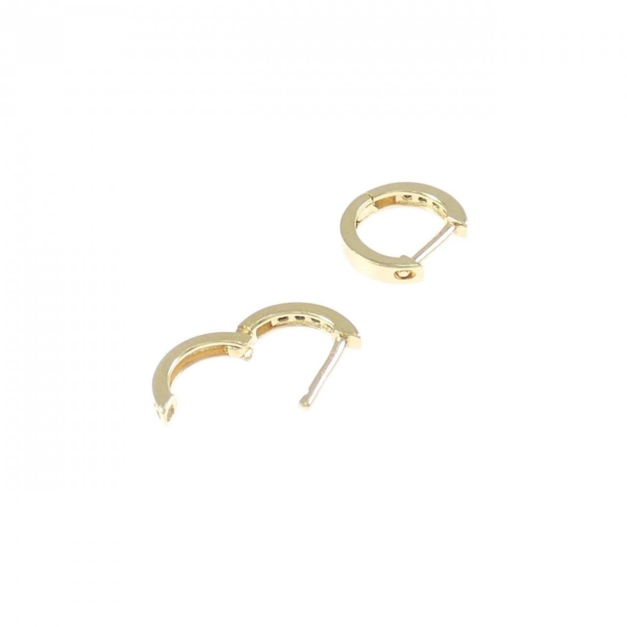 K18YG ダイヤモンド フープ ピアス 0.10CT