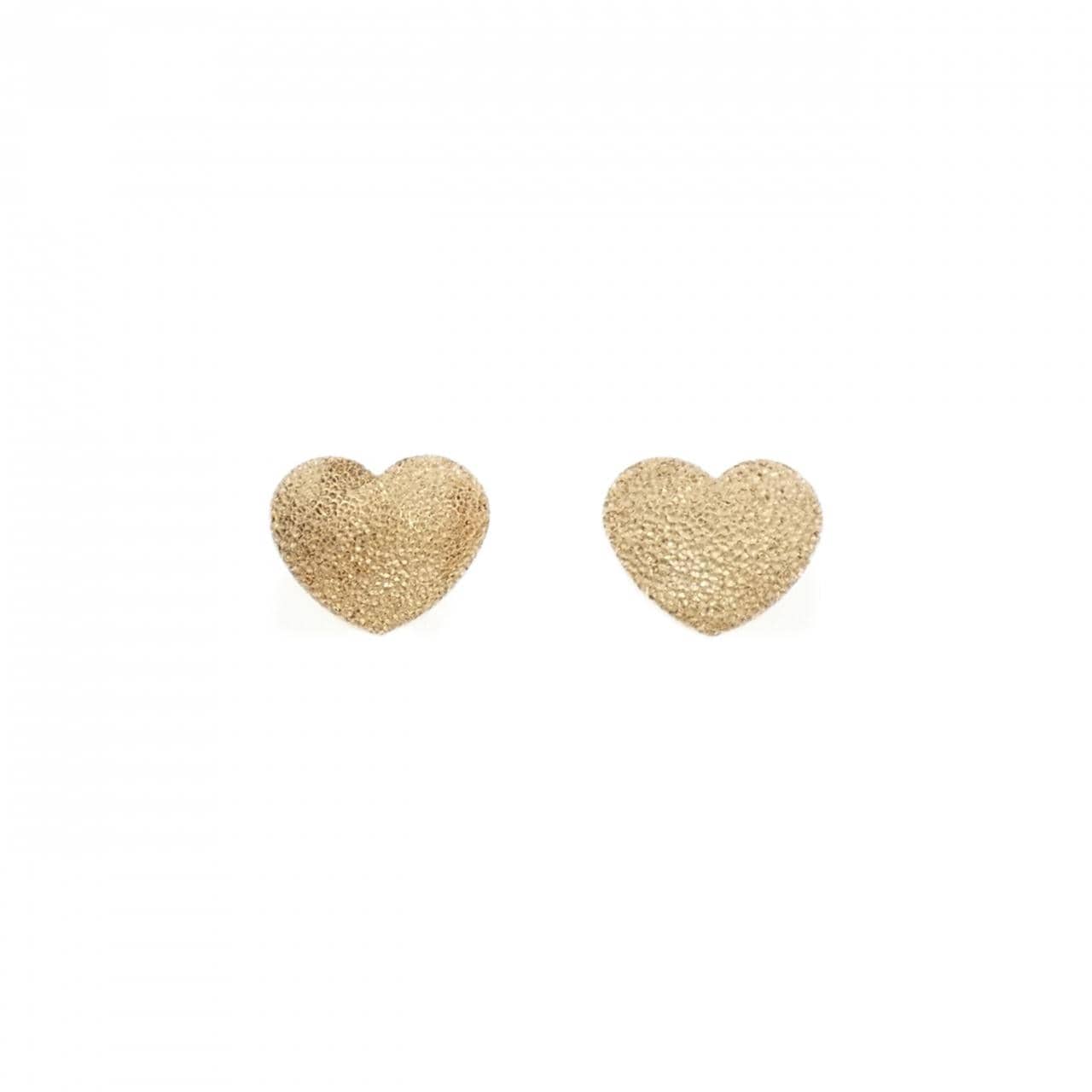 K18YG heart earrings