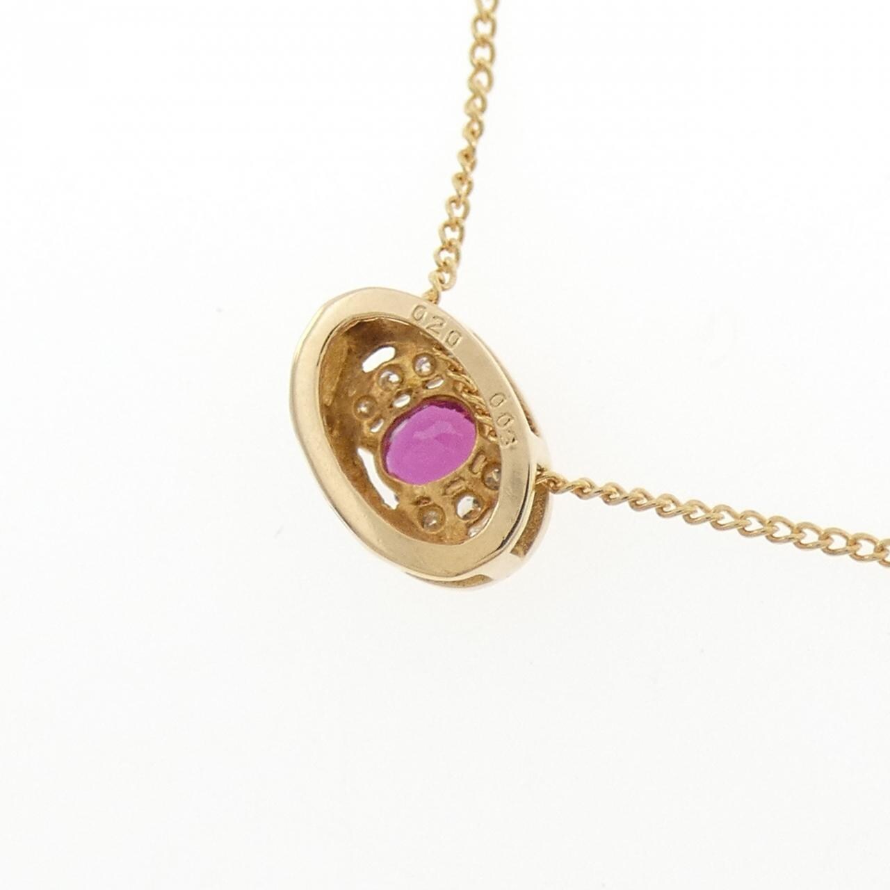 K18YG ruby necklace 0.20CT