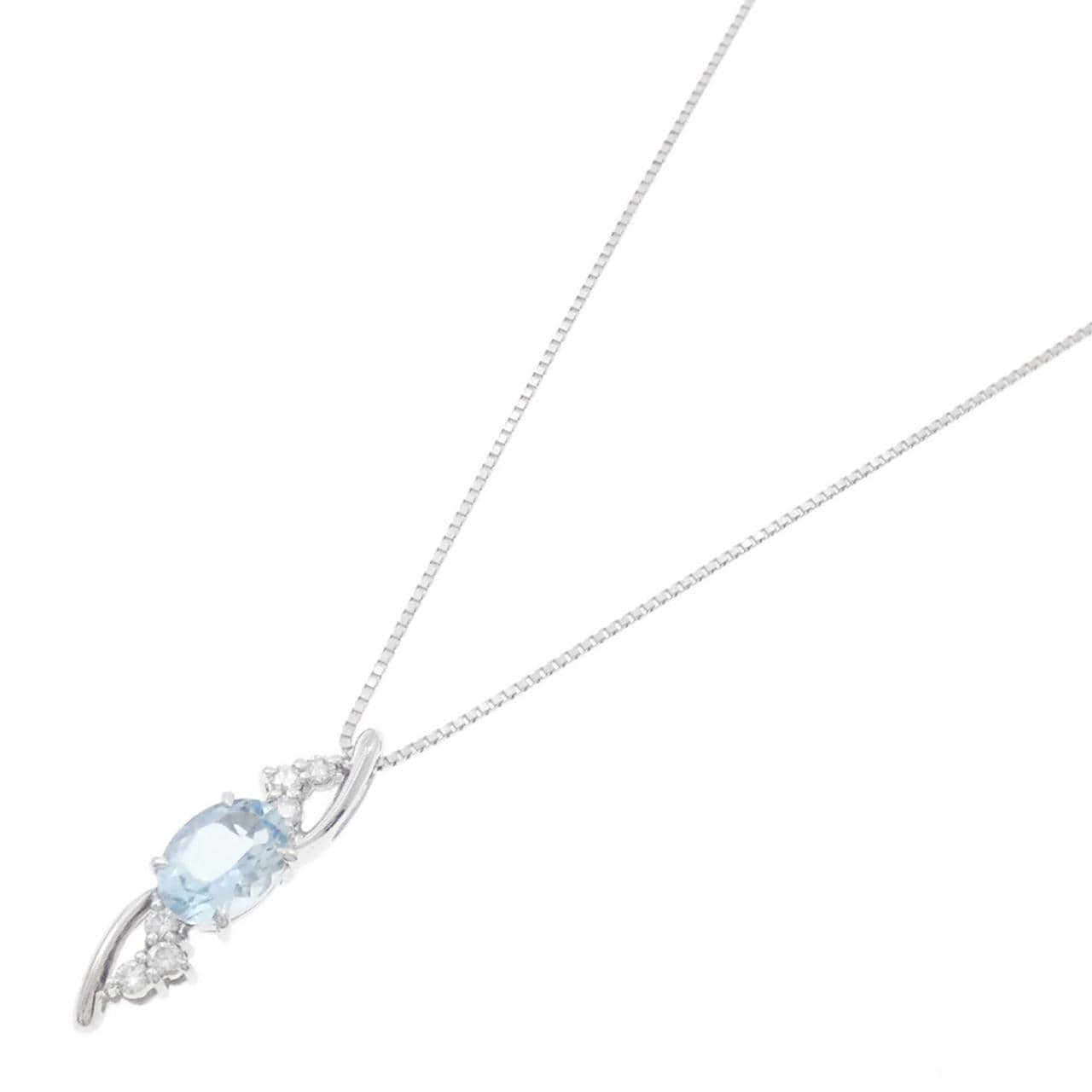 K18WG海藍寶項鍊 1.09CT