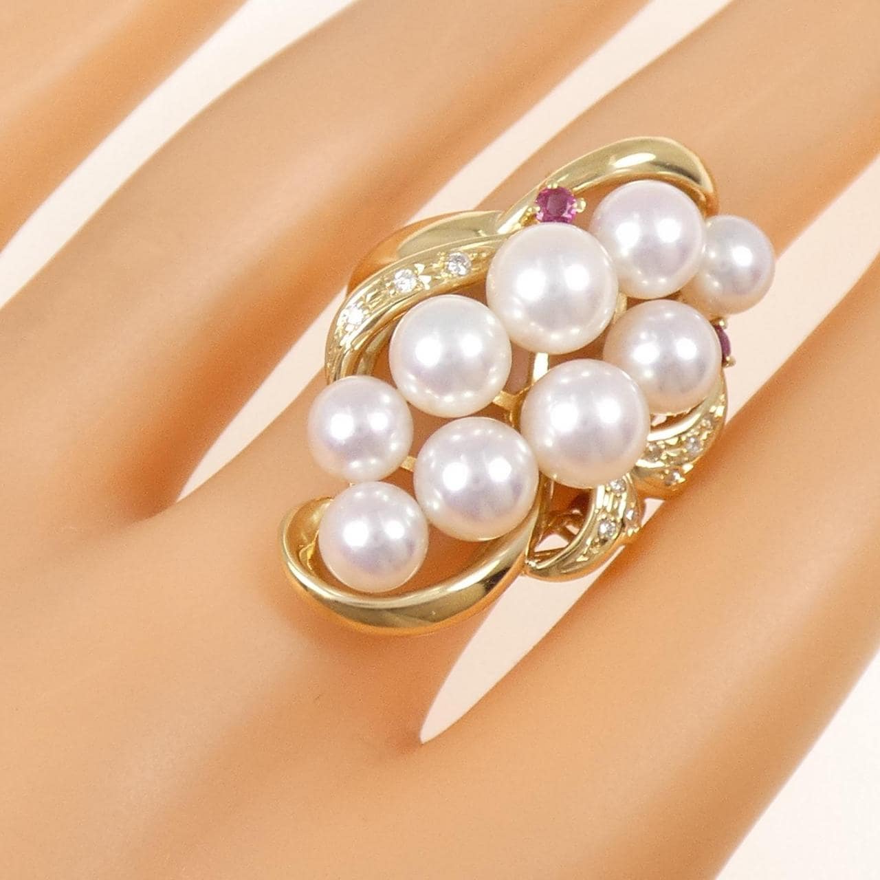 K18YG アコヤパール リング