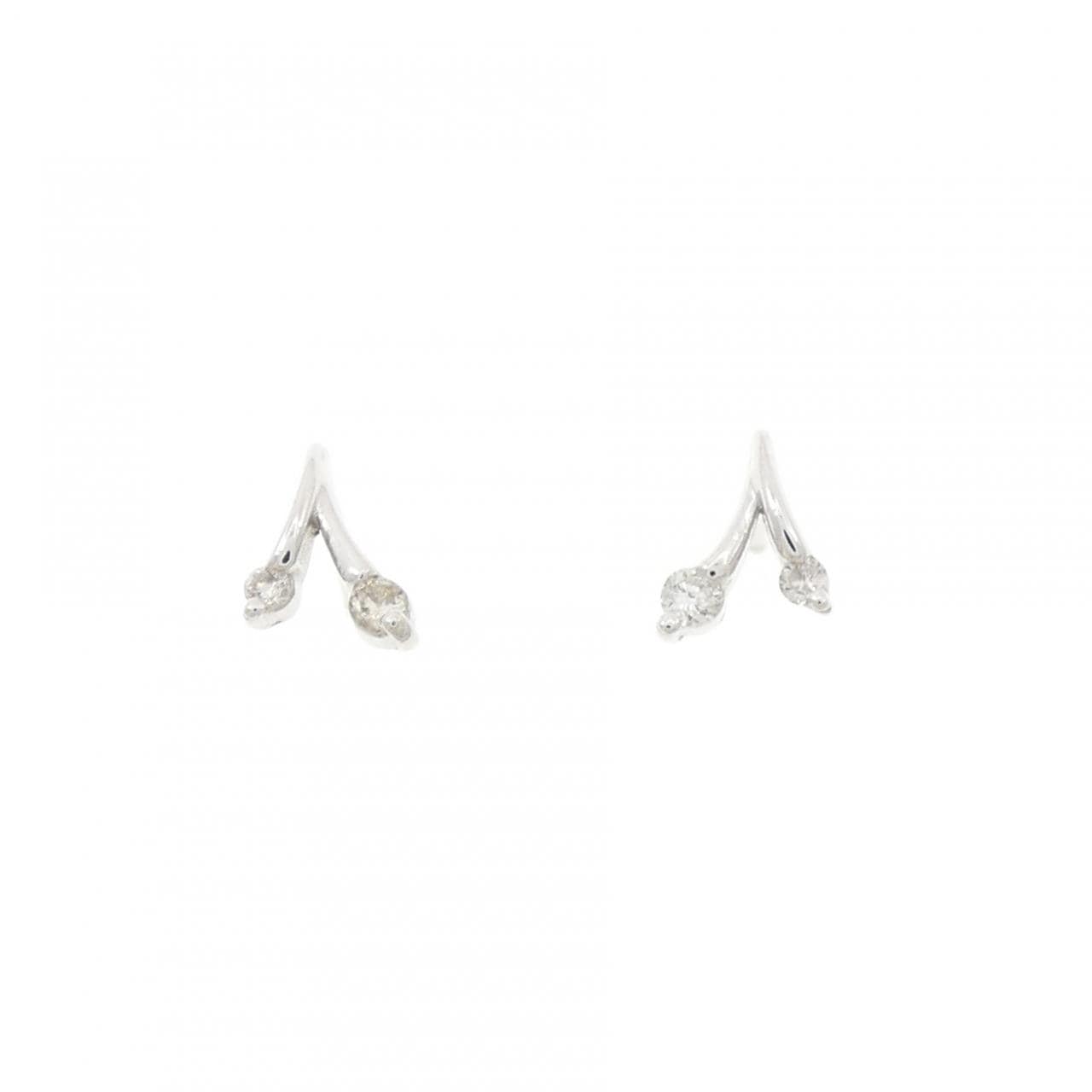 K14WG ダイヤモンド ピアス 0.06CT