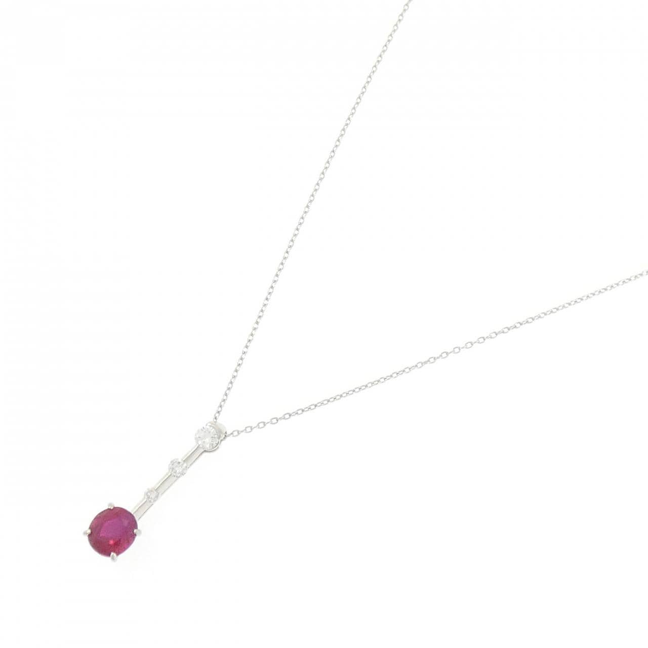 PT900/PT850 ルビー ネックレス 1.33CT