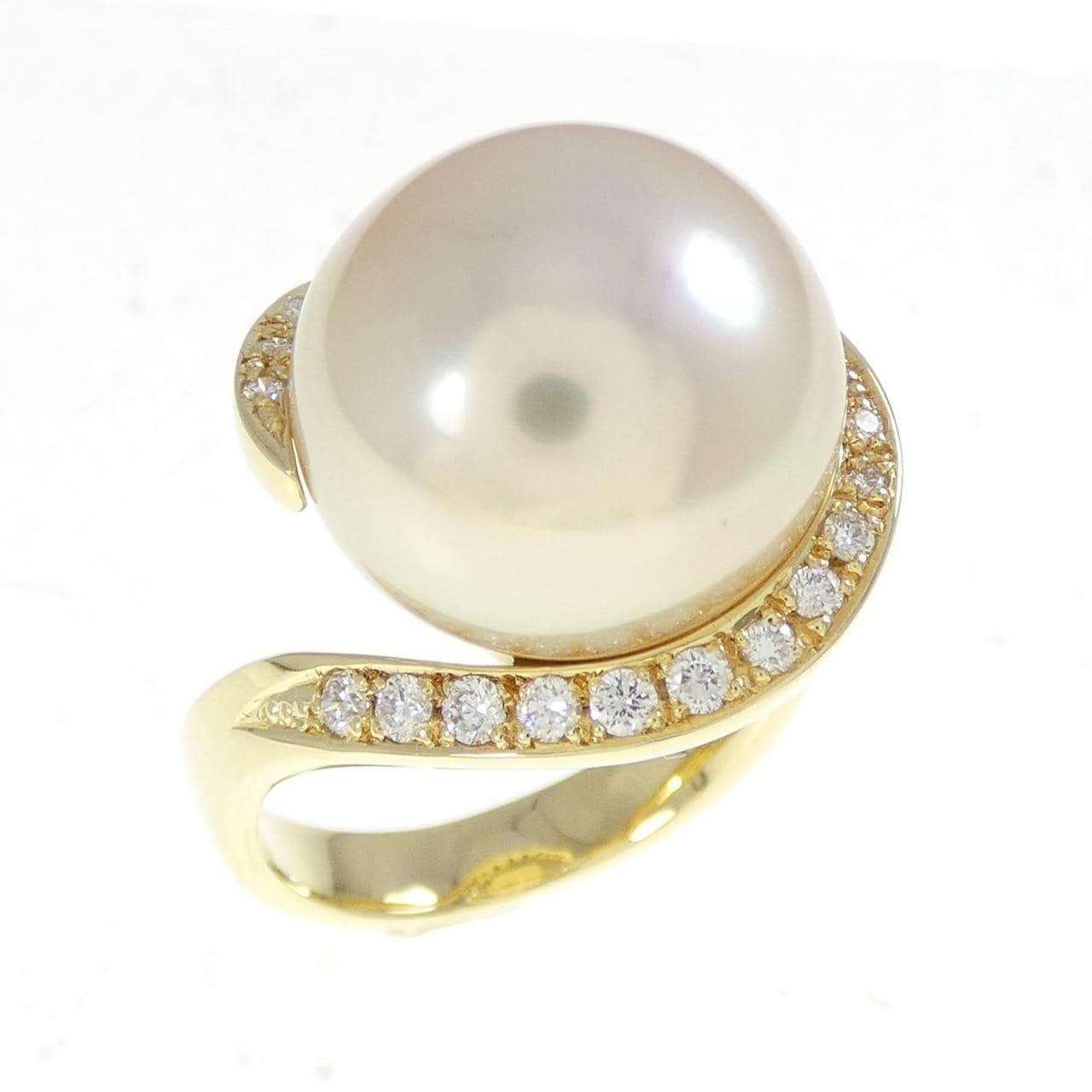 K18YG 白蝶パール リング 14.5mm