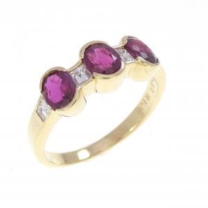 K18YG ルビー リング 1.61CT