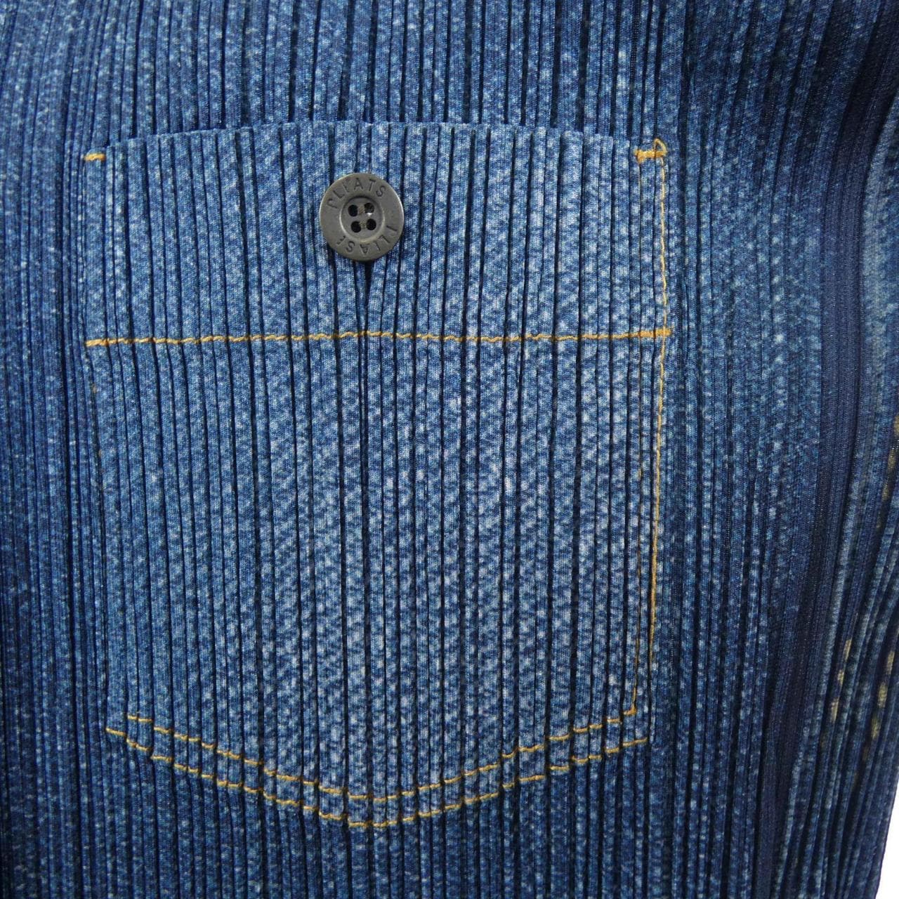 【ヴィンテージ】プリーツプリーズ PLEATS PLEASE 2004 デニム転写プリント PP41-JJ921 7559025 シャツ