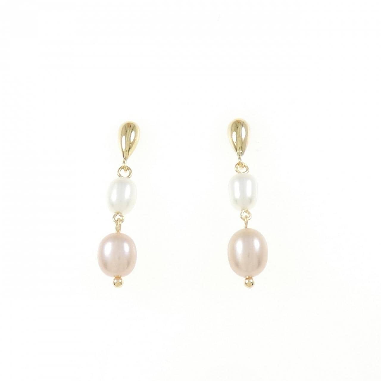 K18YG freshwater pearl earrings