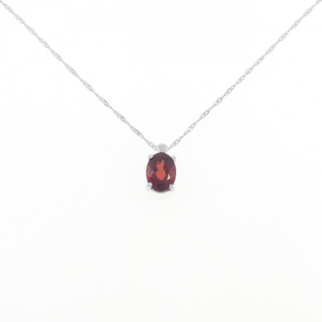 K18WG/750WG ガーネット ネックレス 1.10CT