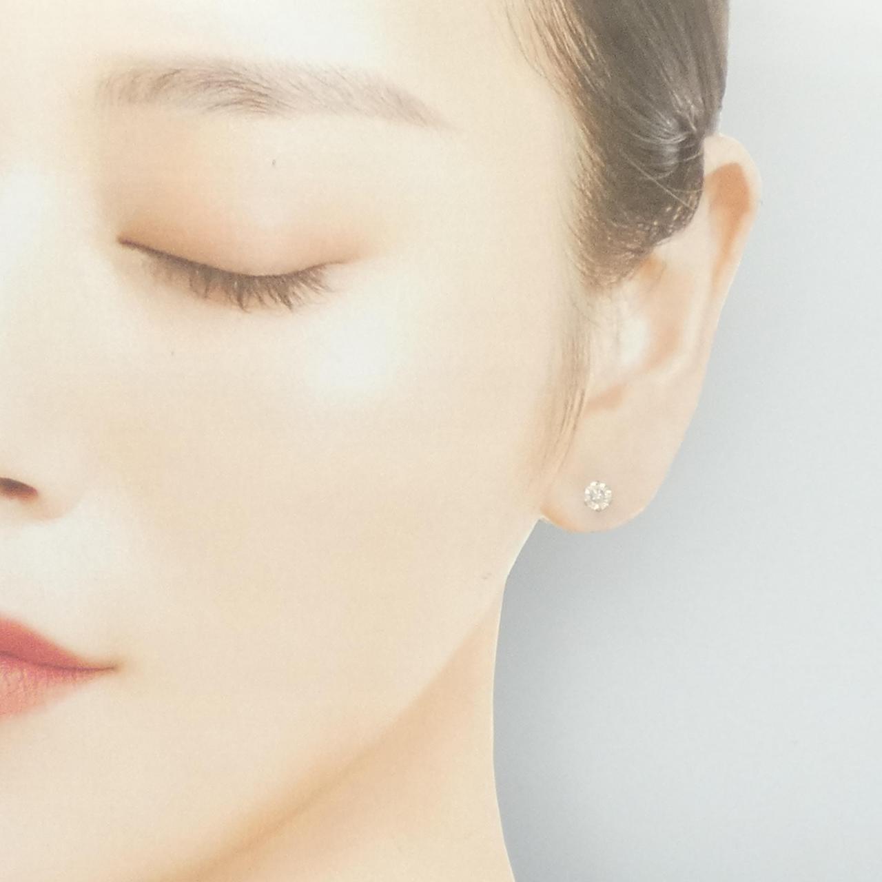 PT900 ソリティア ダイヤモンド ピアス 0.80CT