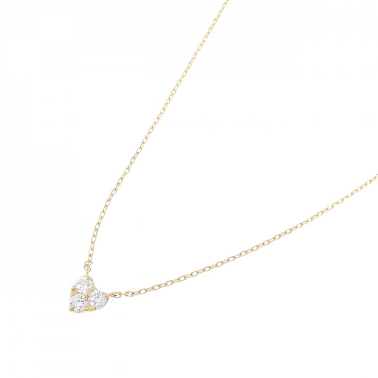 K18YG ハート ダイヤモンド ネックレス 0.11CT