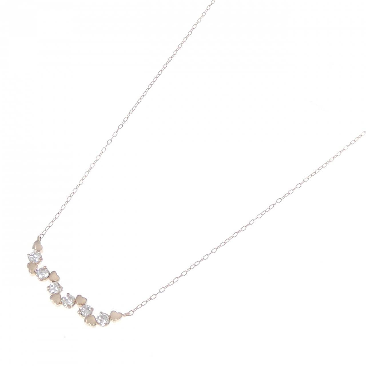 K18PG ハート ダイヤモンド ネックレス 0.30CT