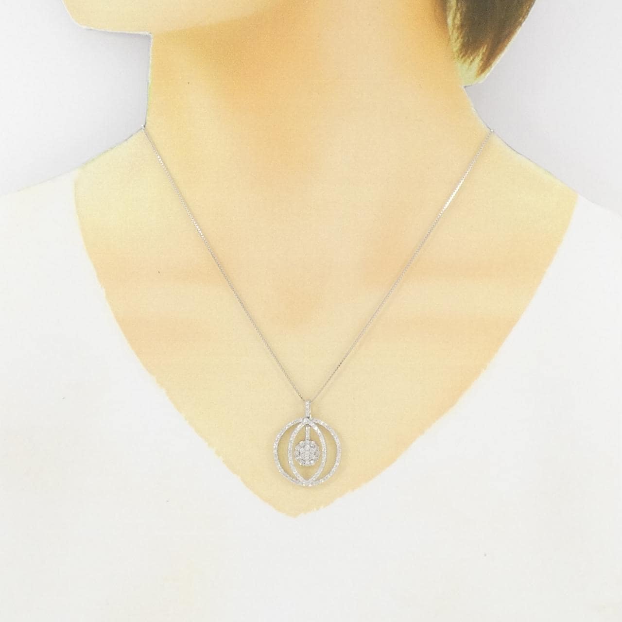 K18WG ダイヤモンド ネックレス 1.00CT