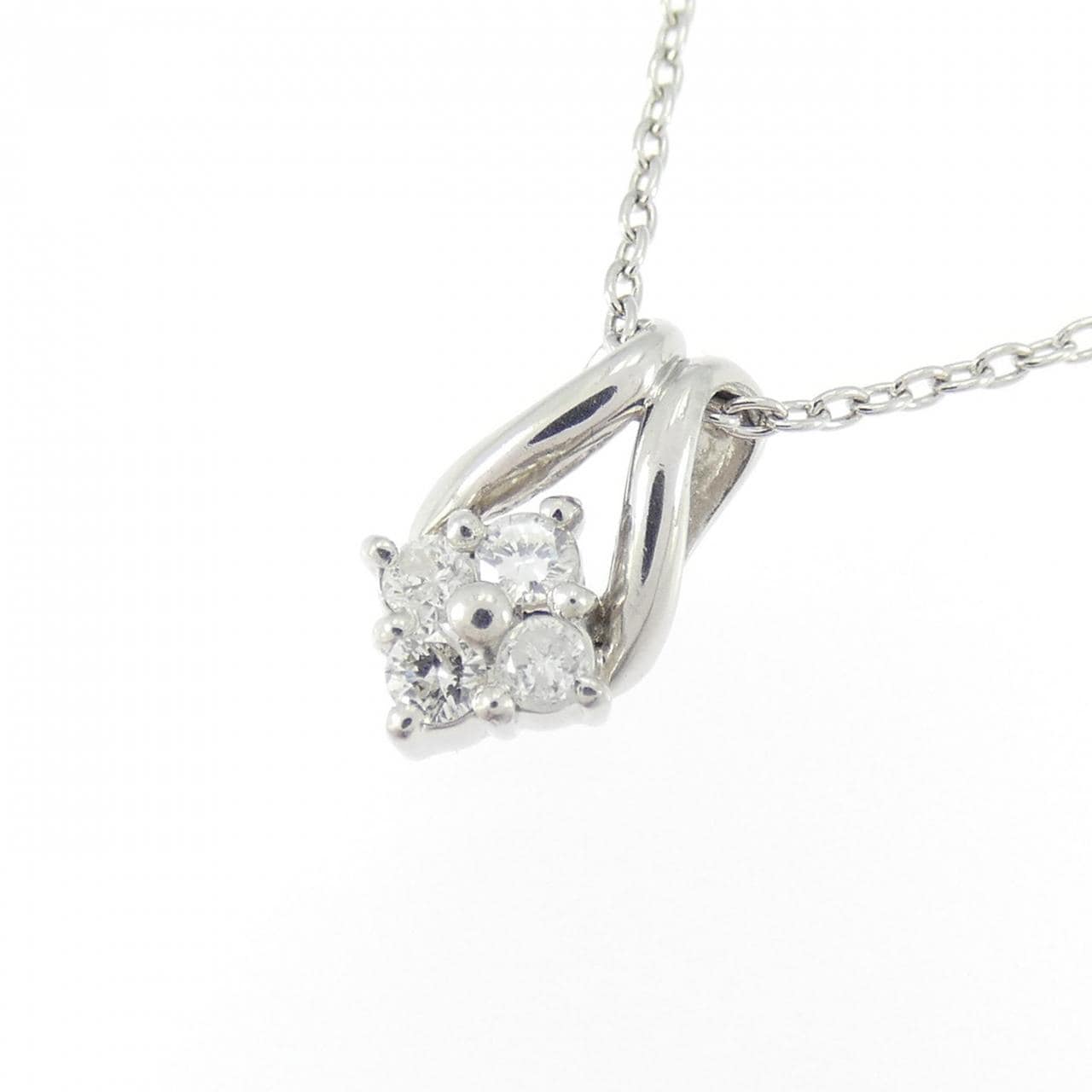PT900/PT850 フラワー ダイヤモンド ネックレス