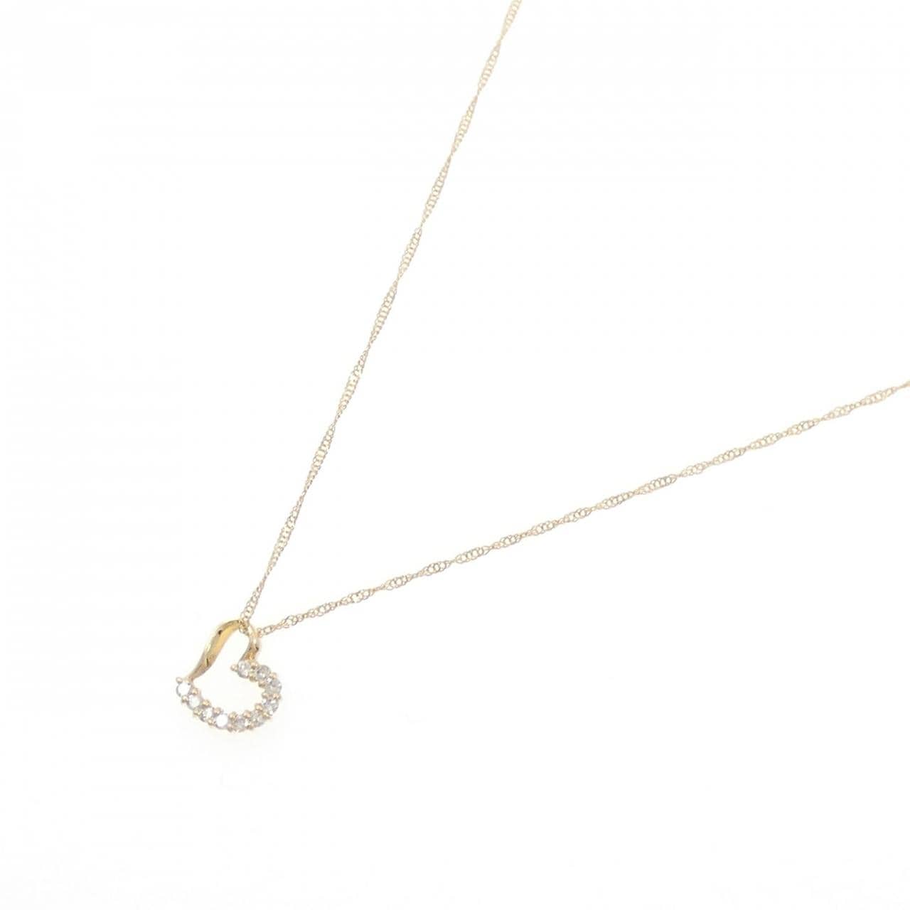 K18YG ハート ダイヤモンド ネックレス 0.1CT