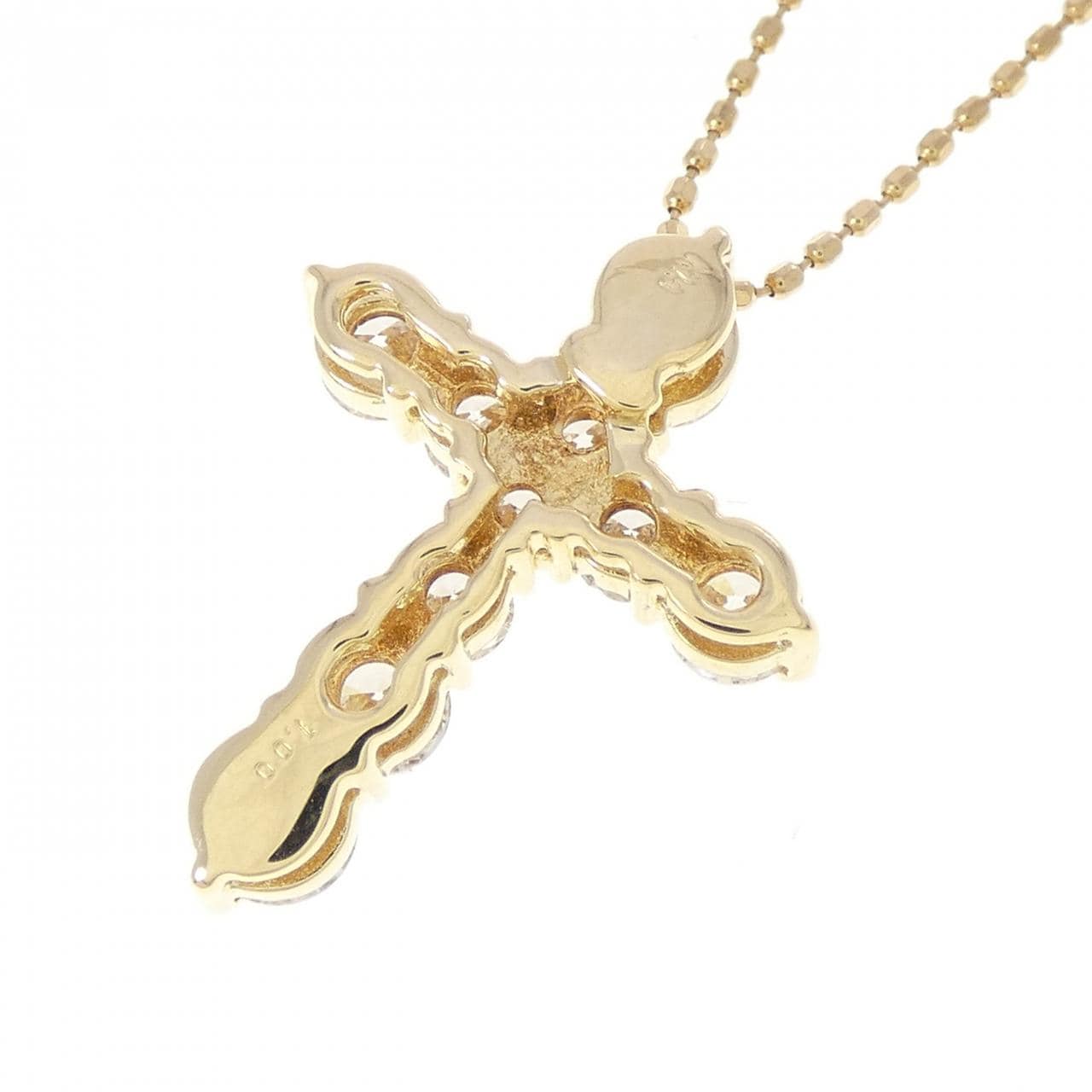 K18YG クロス ダイヤモンド ネックレス 1.00CT