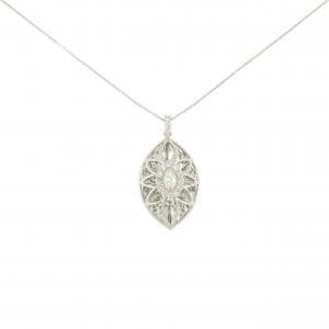 【新品】PT900/PT850 フラワー ダイヤモンド ネックレス 0.22CT