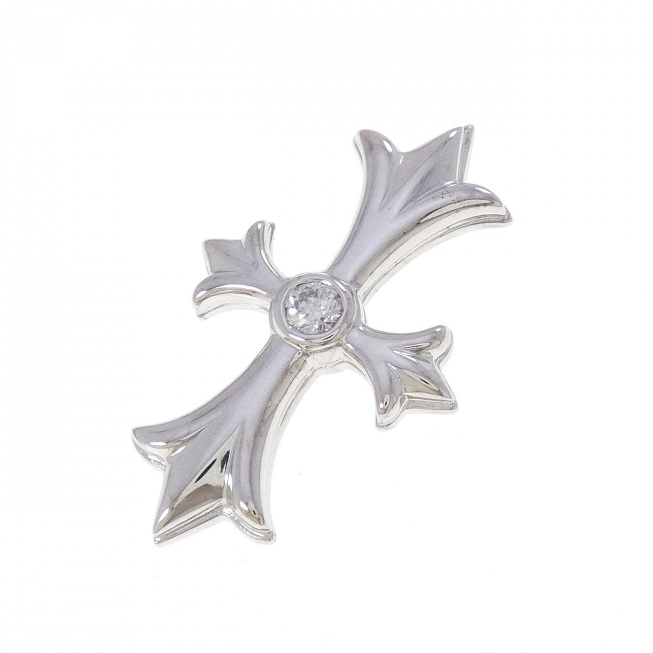 K18WG クロス ダイヤモンド ペンダント 0.302CT