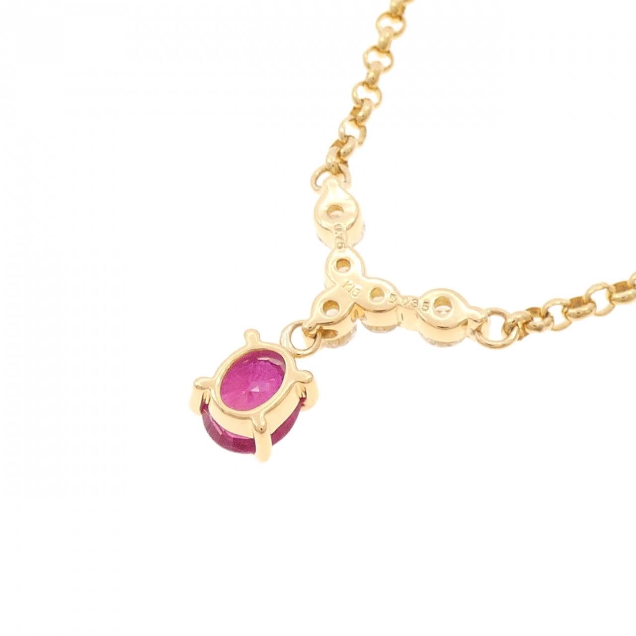 K18YG ルビー ネックレス 0.75CT