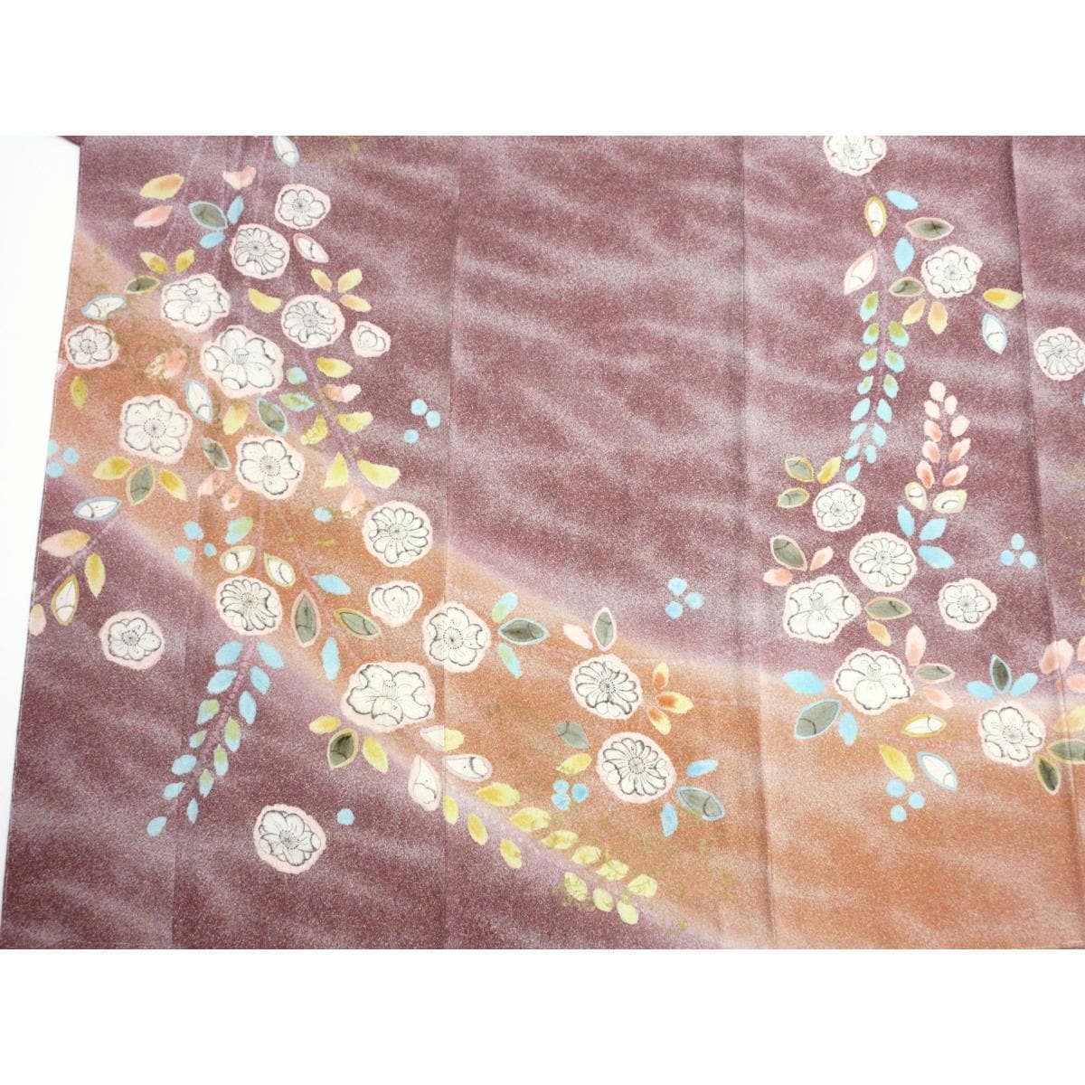 【未使用品】訪問着　友禅金彩加工　絞り入ボカシ染