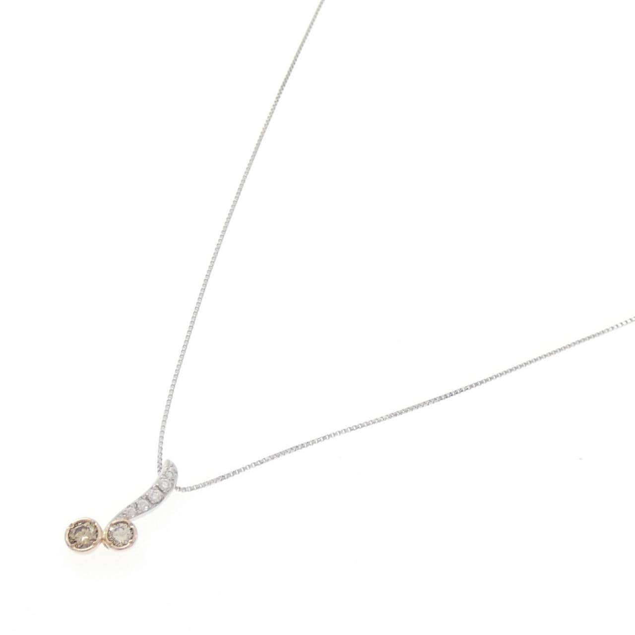 K18PG/PT950/PT850 ダイヤモンド ネックレス 0.16CT