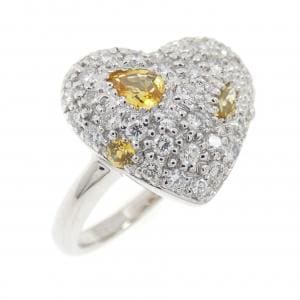 750WG ハート サファイヤ リング 0.33CT
