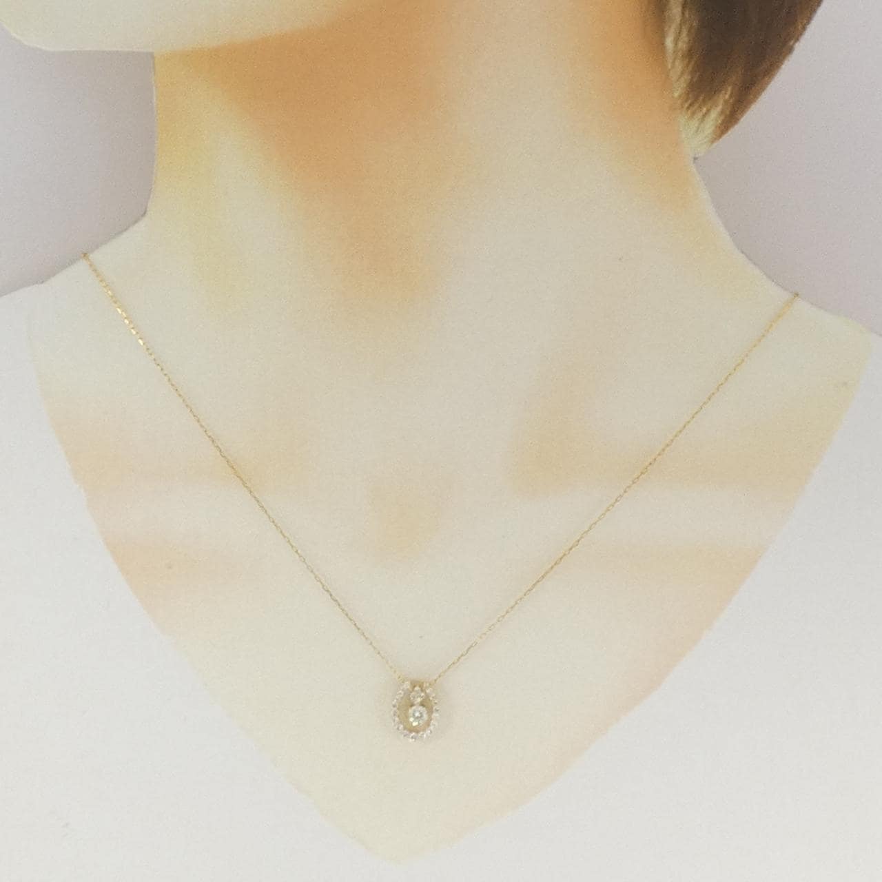 K18YG ホースシュー ダイヤモンド ネックレス 0.25CT