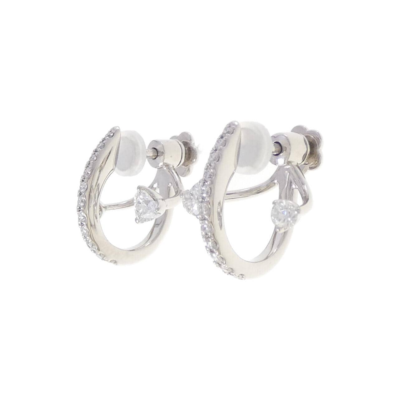 PT900 ハート ダイヤモンド イヤリング 0.72CT