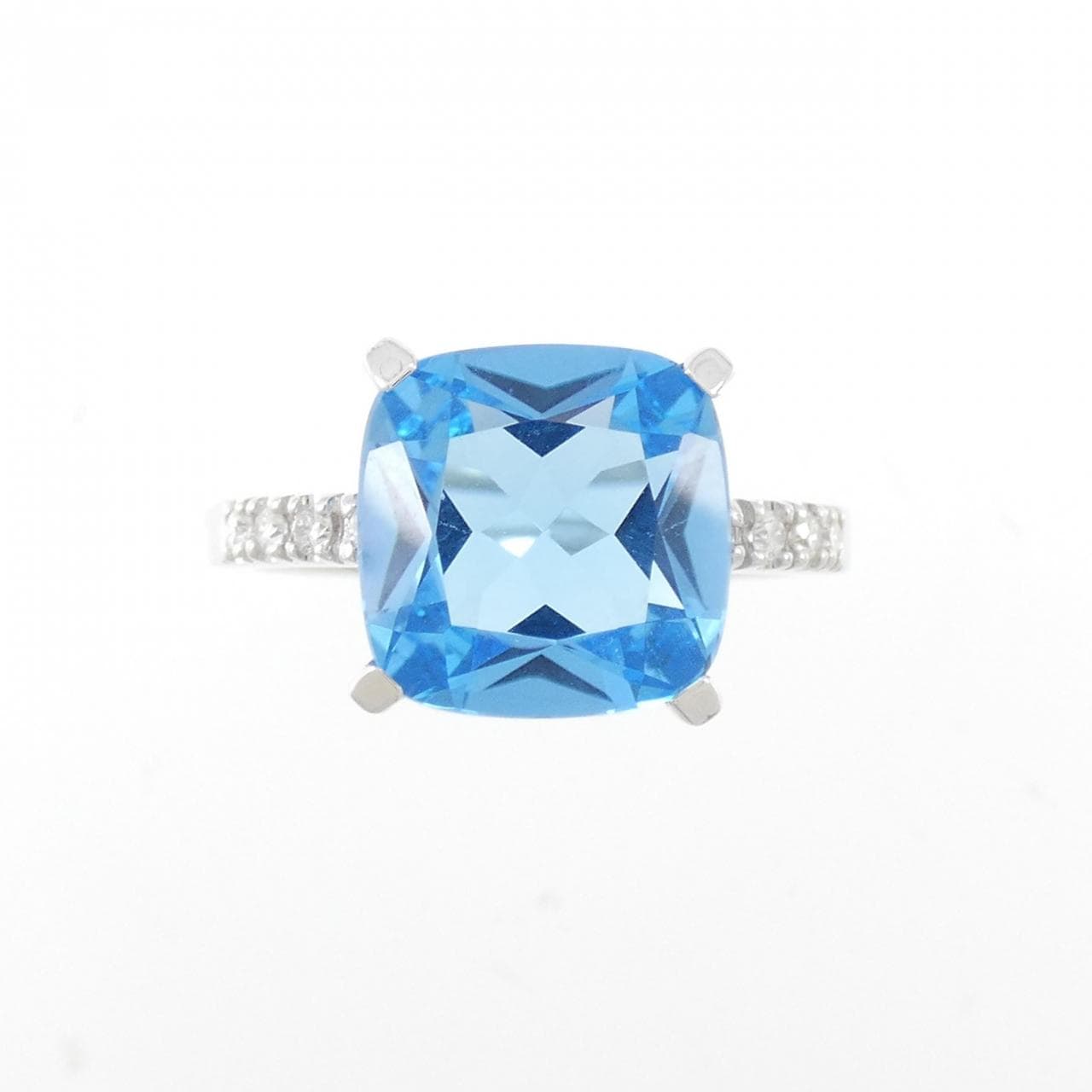 K18WG 藍色托帕石戒指