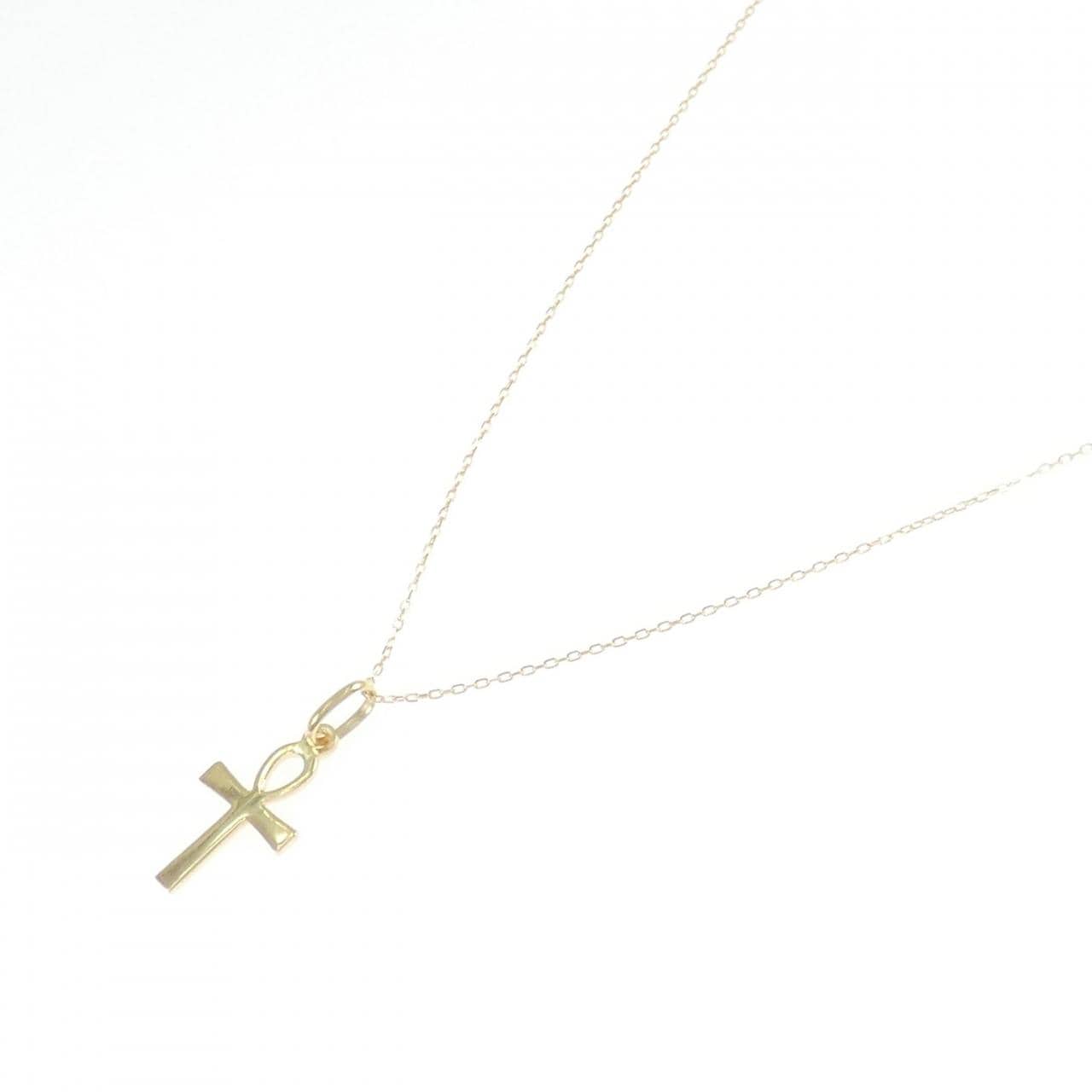 750YG/K18YG クロス ネックレス