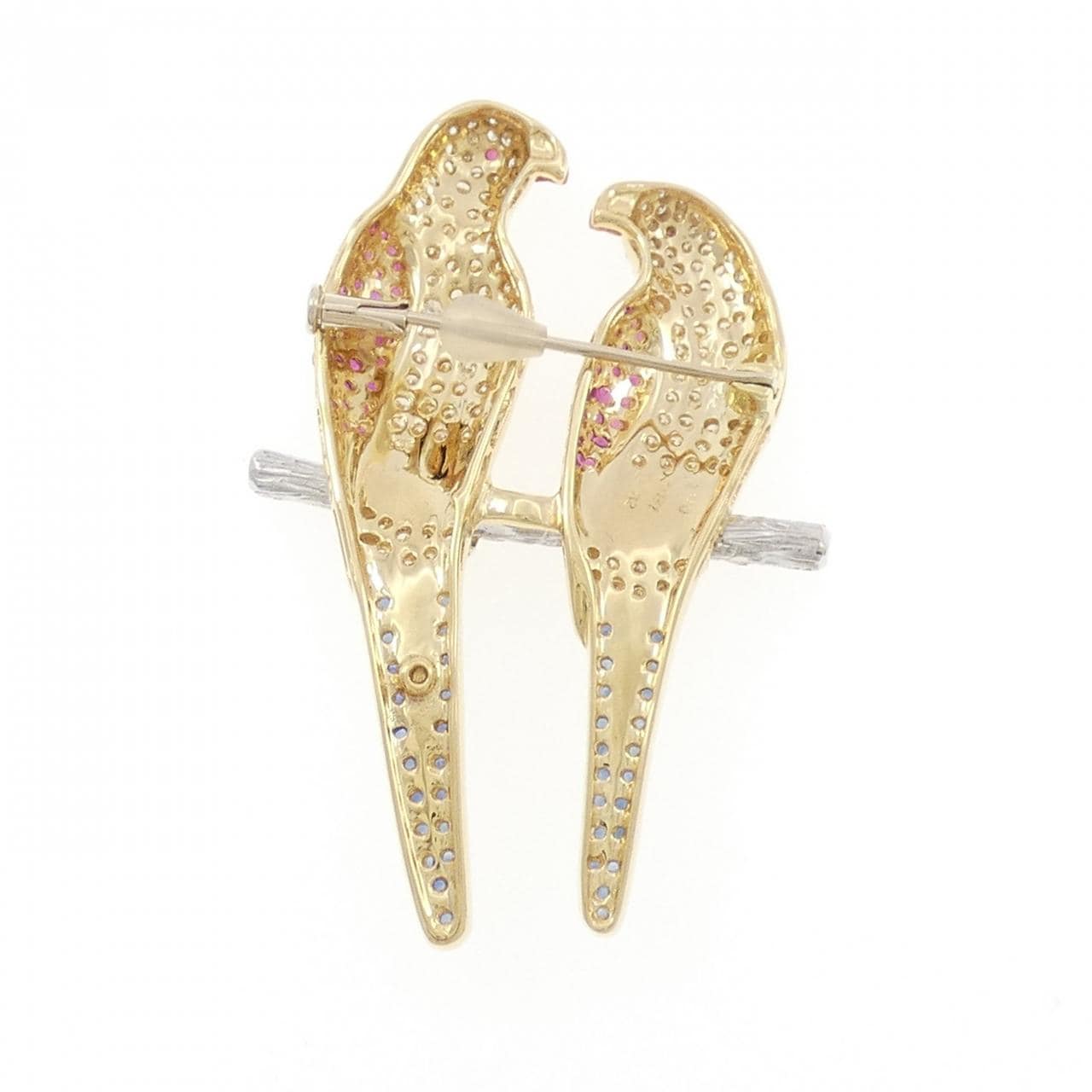 K18YG/K18WG カラーストーン ブローチ