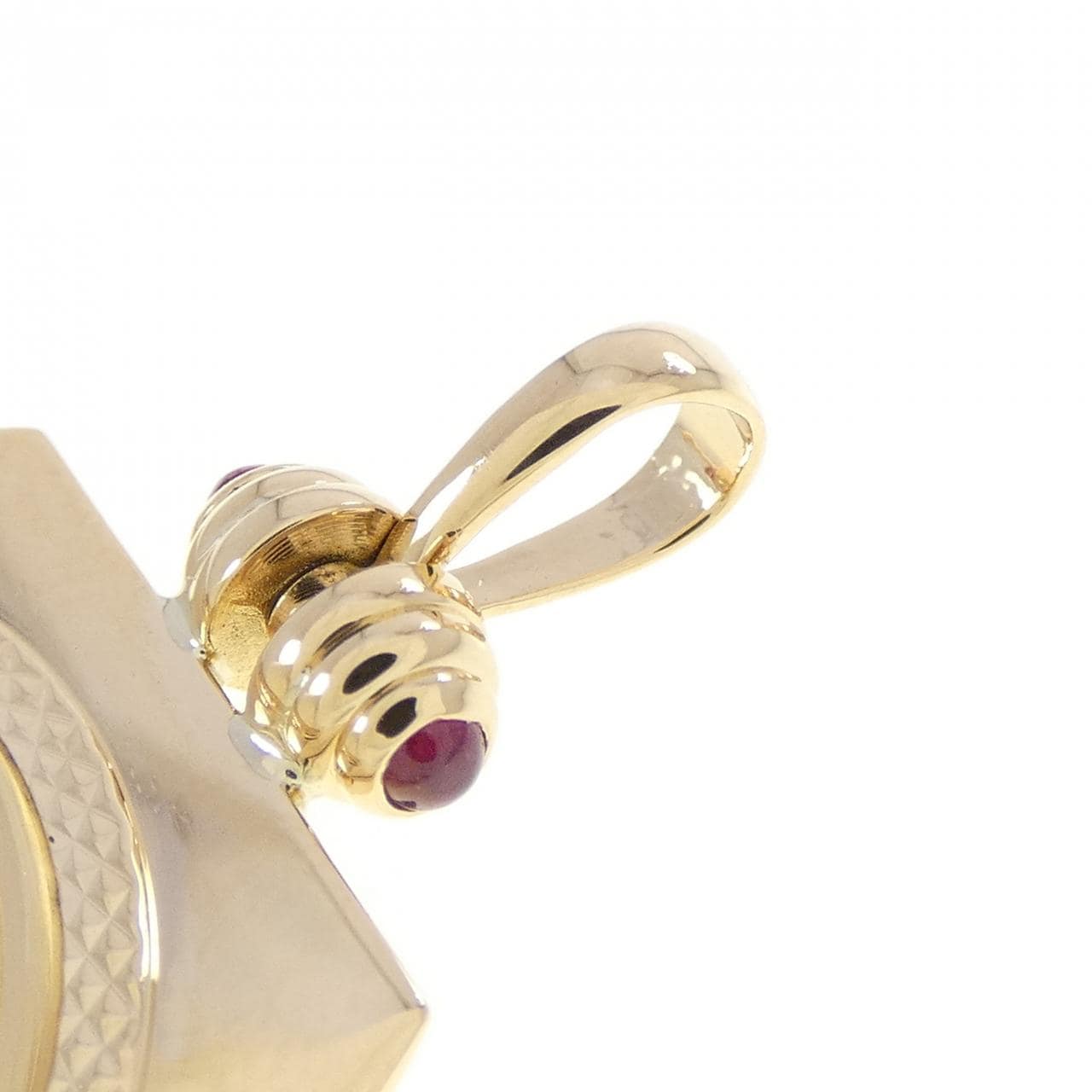 K18YG(枠) ルビー コイン ペンダント