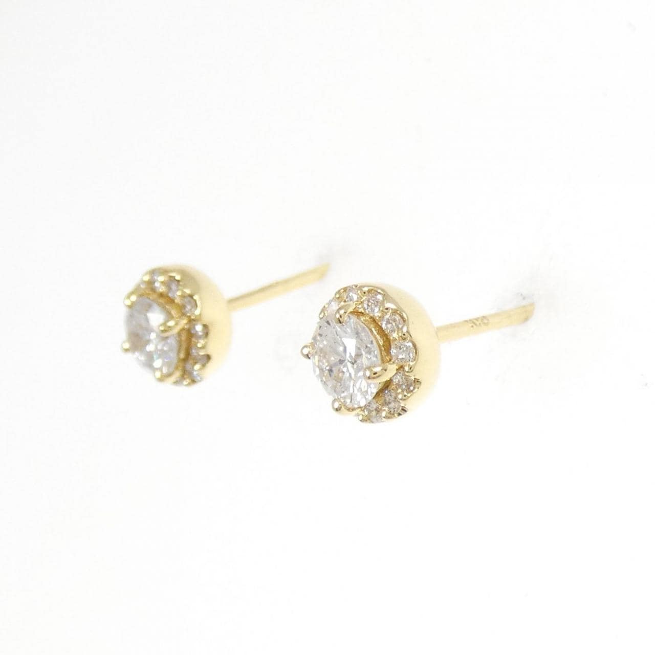 [再加工款] K18YG/ST鑽石耳環 0.217CT 0.225CT EF SI2 VG-GOOD