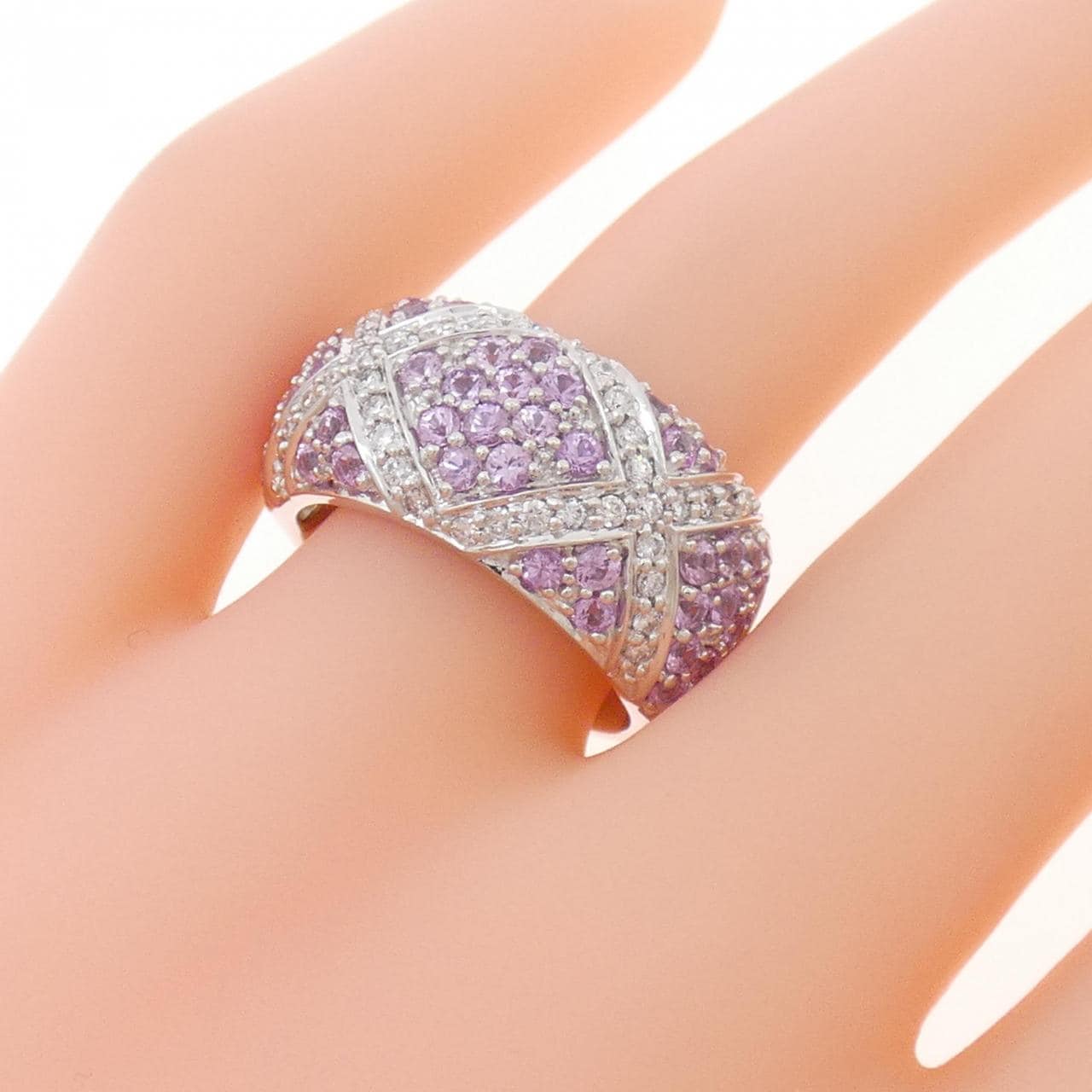 K18WG サファイヤ リング 1.48CT