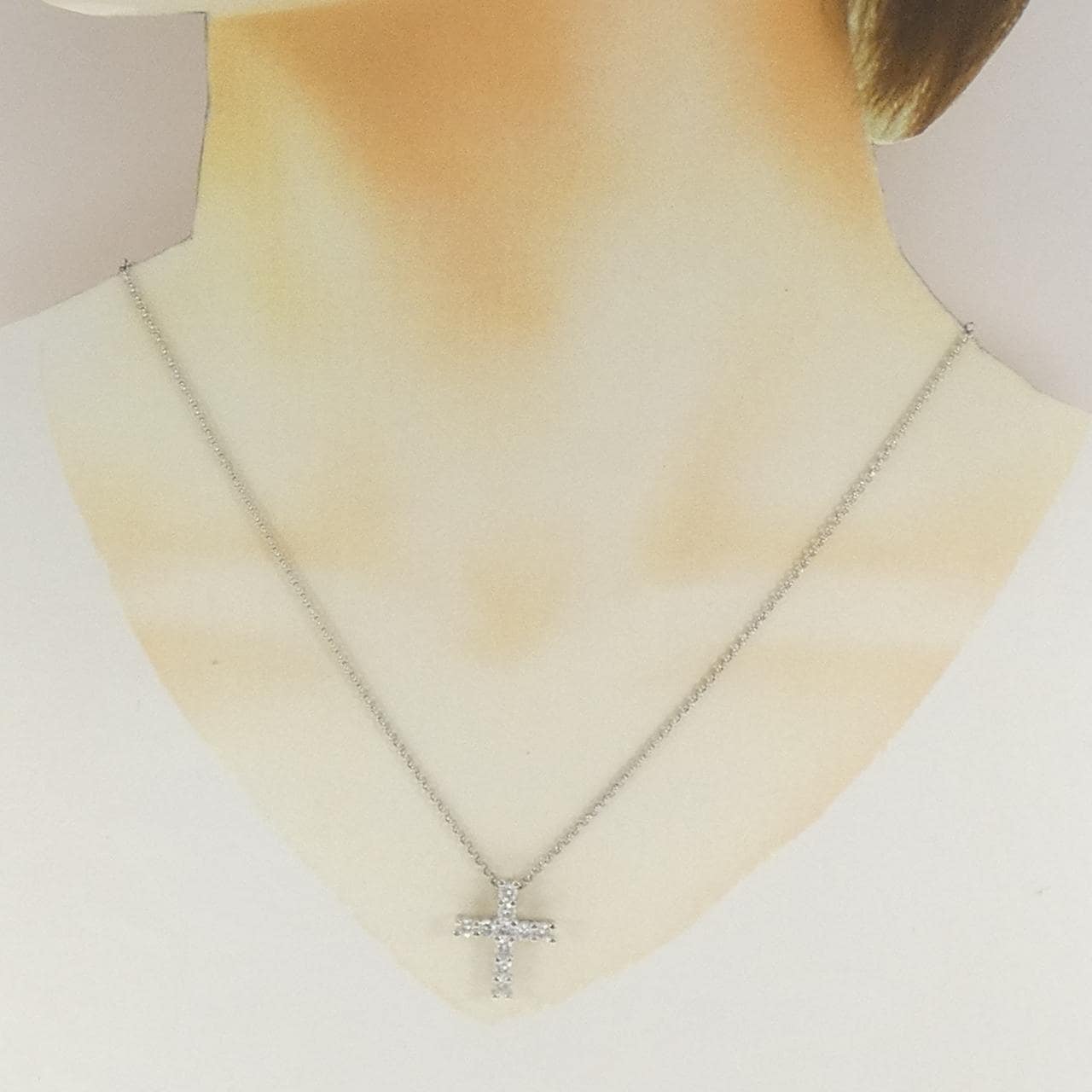 PT900/PT850 クロス ダイヤモンド ネックレス 1.00CT