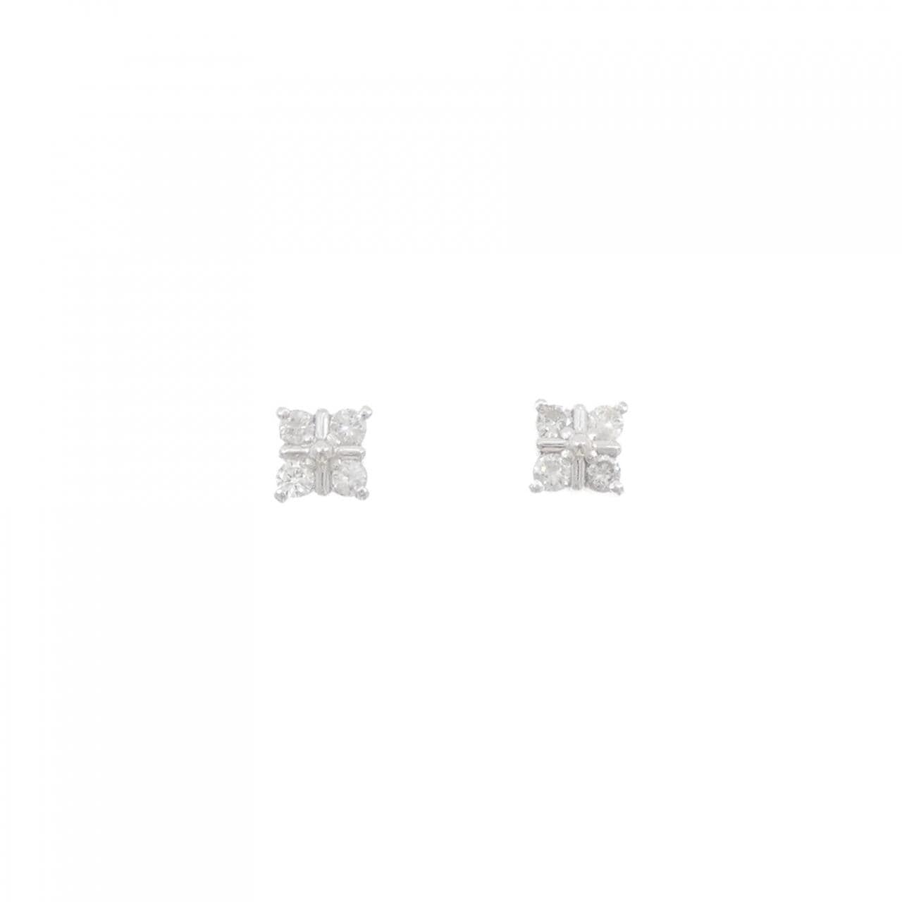 PT900 花形钻石耳环 0.30CT