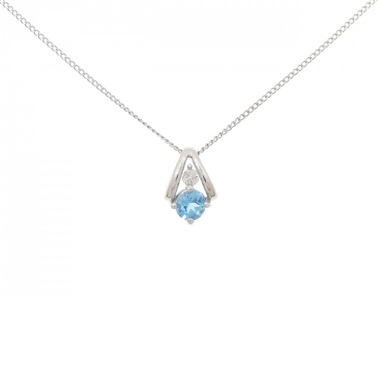 PT900/PT850 ブルートパーズ ネックレス 0.31CT