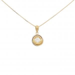 K18YG/PT900/K18PG ダイヤモンド ネックレス 0.30CT