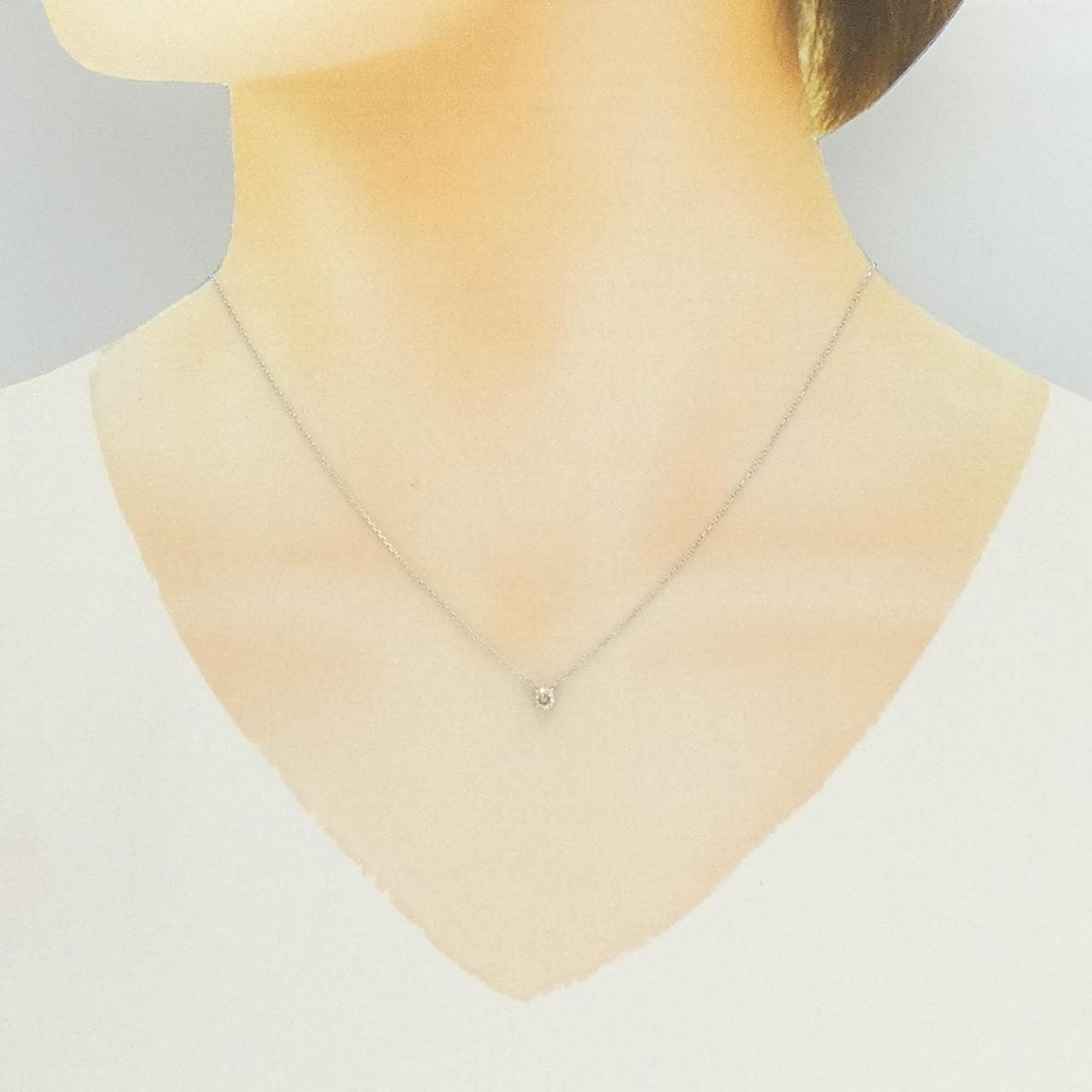 K18WG ダイヤモンド ネックレス 0.20CT
